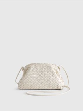Quince Italian Leather Handwoven Pouch Crossbody Clutch